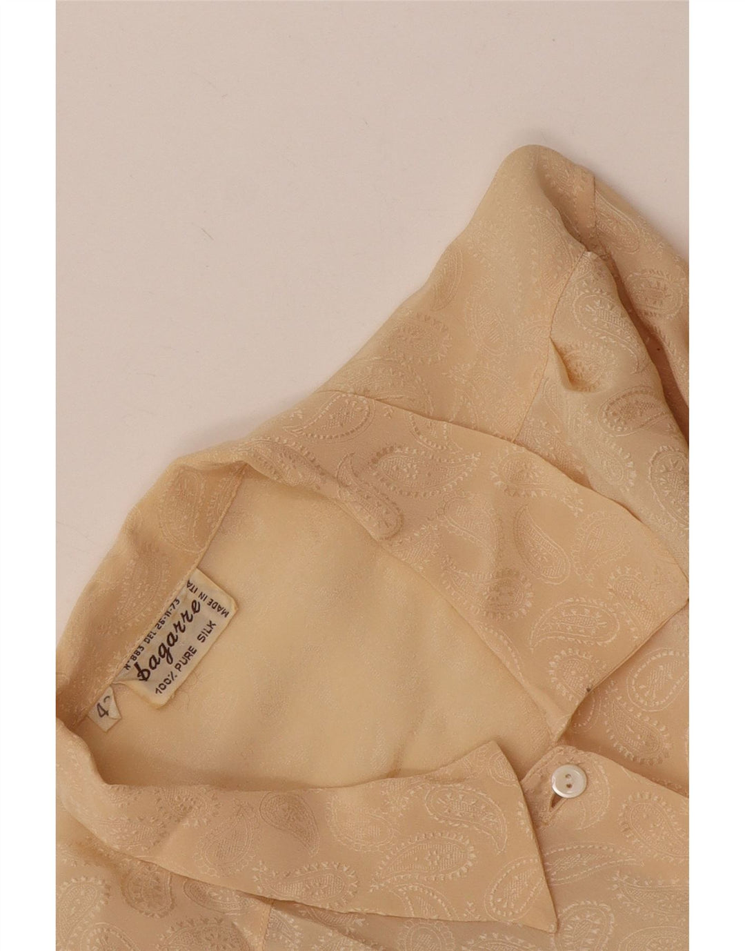 Vintage Γυναικείο Πουκάμισο Μπλούζα IT 42 Medium Beige Silk
