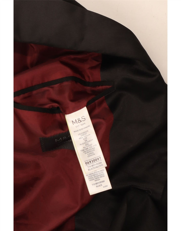 Marks & Spencer Ανδρικό τζάκετ Blazer με 2 κουμπιά κανονική εφαρμογή UK 48 2XL μαύρο
