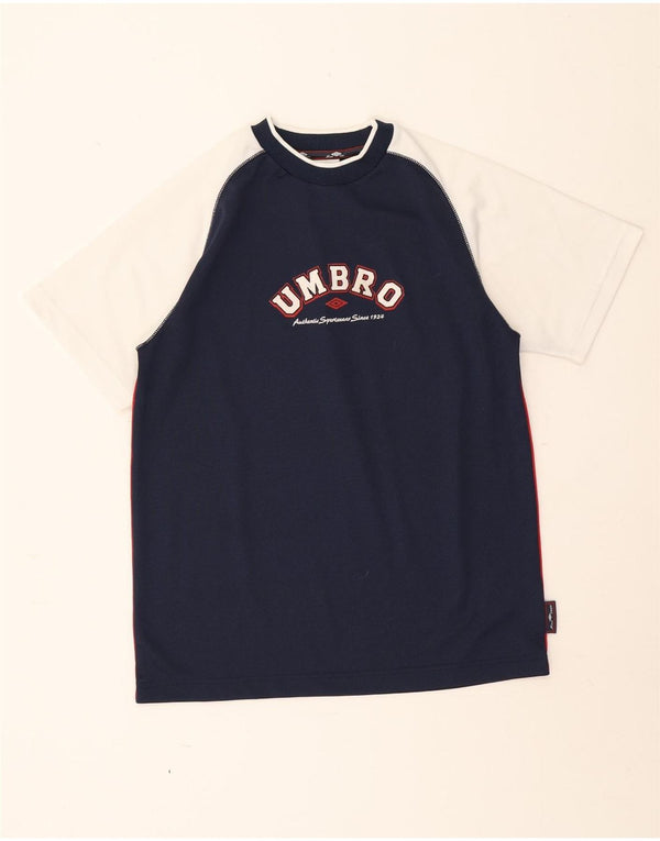 Γραφικό T-shirt Umbro Boys Top 12-13 ετών XL Navy Blue Colorblock