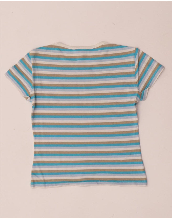 Γυναικείο μπλουζάκι Lacoste Crop Top Size 38 Μέτριο πολύχρωμο βαμβακερό ριγέ