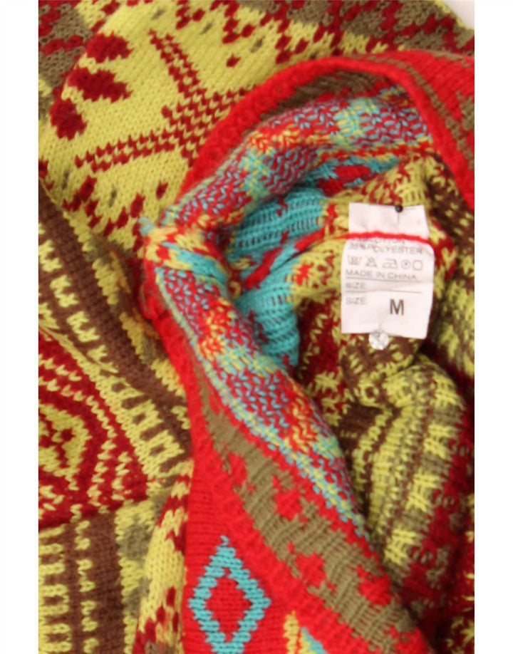 Vintage γυναικείο πουλόβερ με λαιμόκοψη UK 14 Medium πολύχρωμο