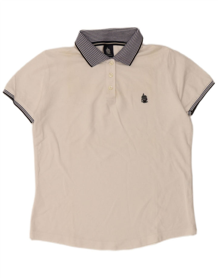 Γυναικείο μπλουζάκι πόλο MARINA YACHTING UK 16 μεγάλο λευκό χρώμα βαμβακερό