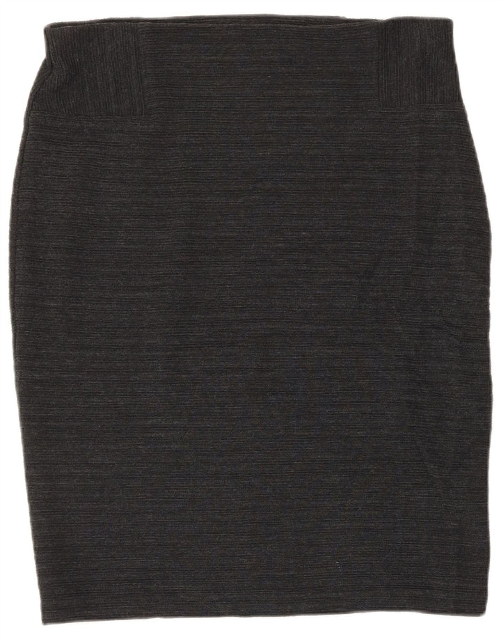 MARKS & SPENCER Womens Pencil Skirt UK 12 Medium W32  Grey Pinstripe