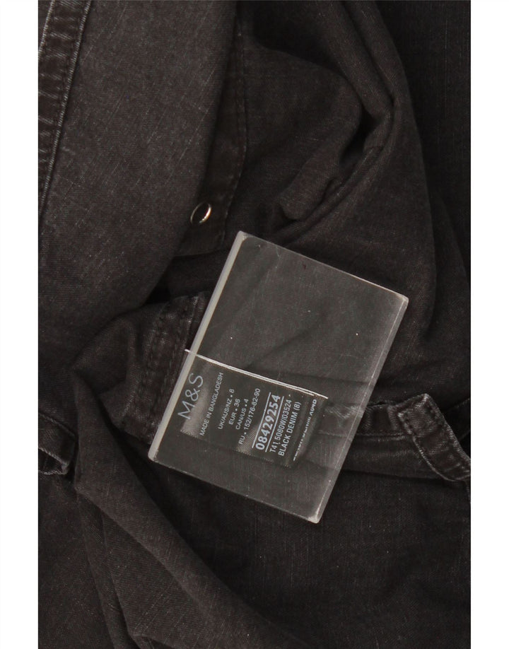 MARKS & SPENCER Γυναικείο Τζιν Πουκάμισο UK 8 Μικρό μαύρο βαμβακερό