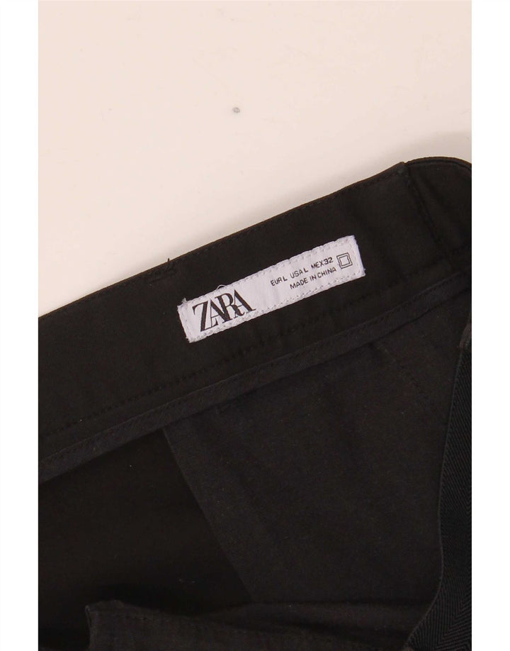 Zara Ανδρικό Slim παντελόνι Chino μεγάλο W32 L27 Μαύρο