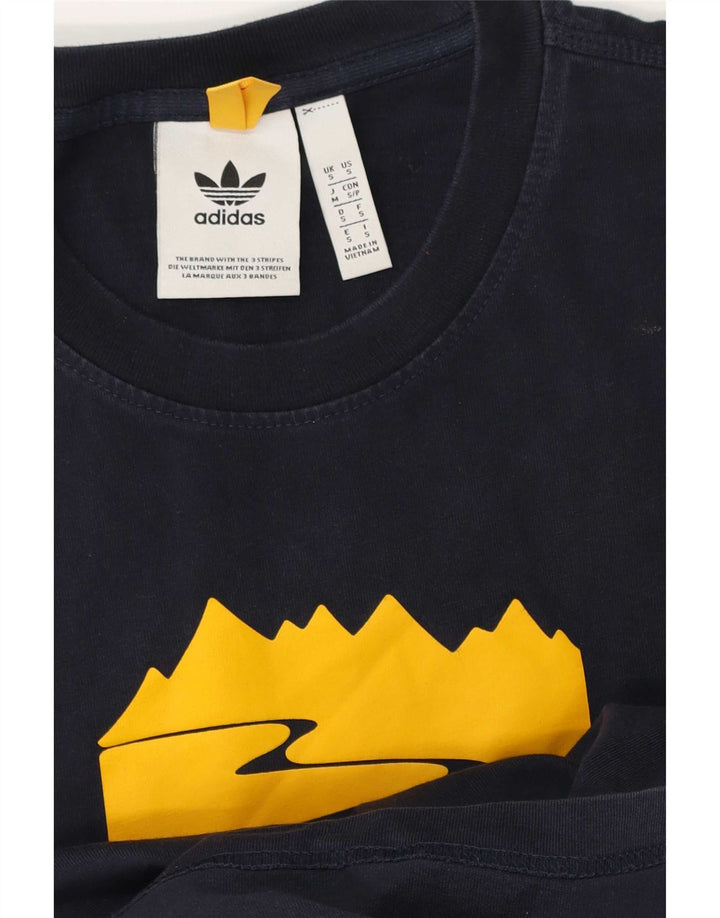 Ανδρικό γραφικό T-Shirt Adidas Top Small Navy Blue