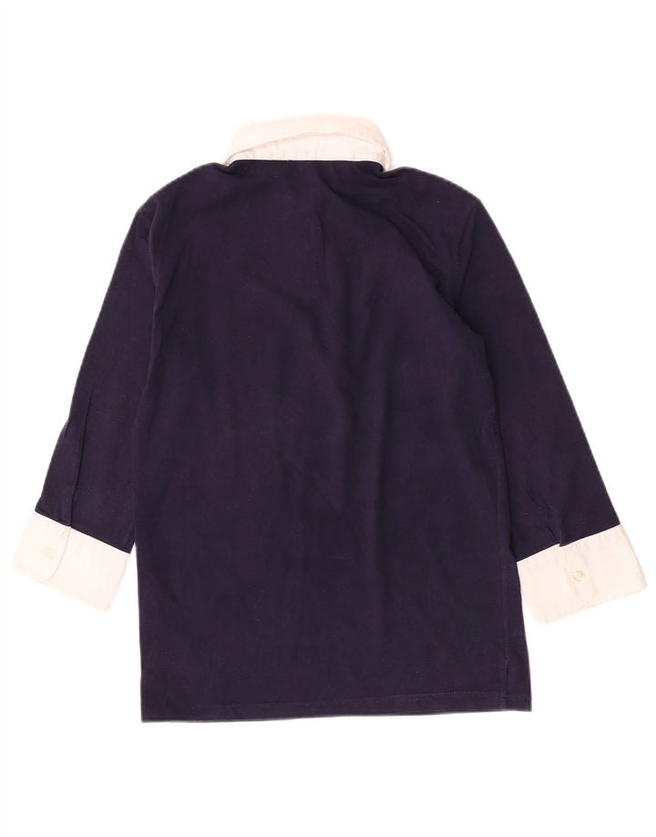 Fred Perry γυναικείο μπλουζάκι ράγκμπι πόλο UK 14 Large Navy Blue Colourblock