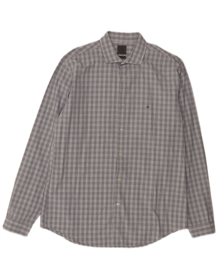 Ανδρικό πουκάμισο CALVIN KLEIN Νούμερο 41 16 Large Grey Check Cotton