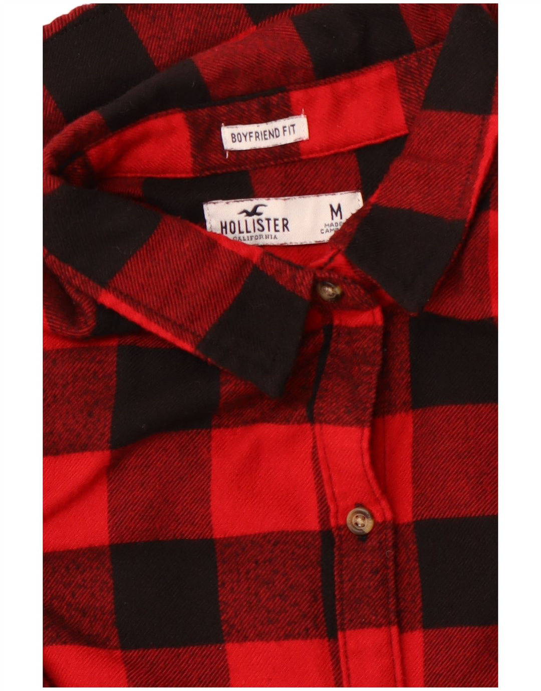 Γυναικείο μπλουζάκι HOLLISTER Boyfriend Fit Flannel UK 14 Medium Red Gingham