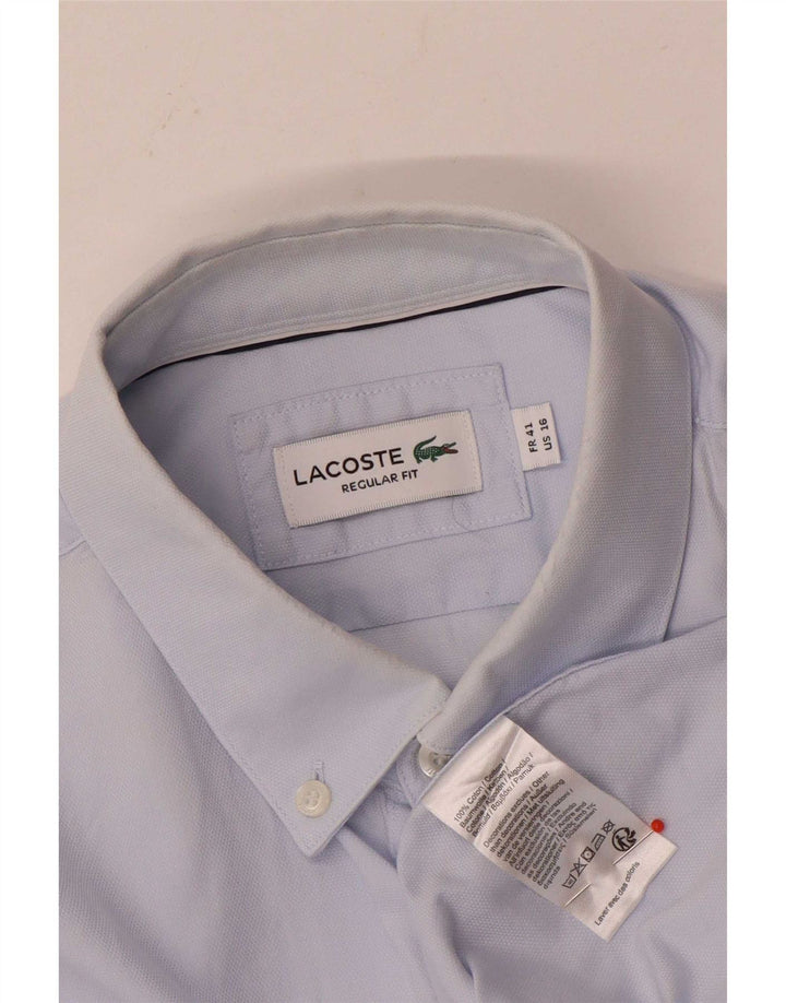Ανδρικό πουκάμισο Lacoste κανονική εφαρμογή ΜΕΓΕΘΟΣ 41 16 Μεγάλο μπλε βαμβακερό