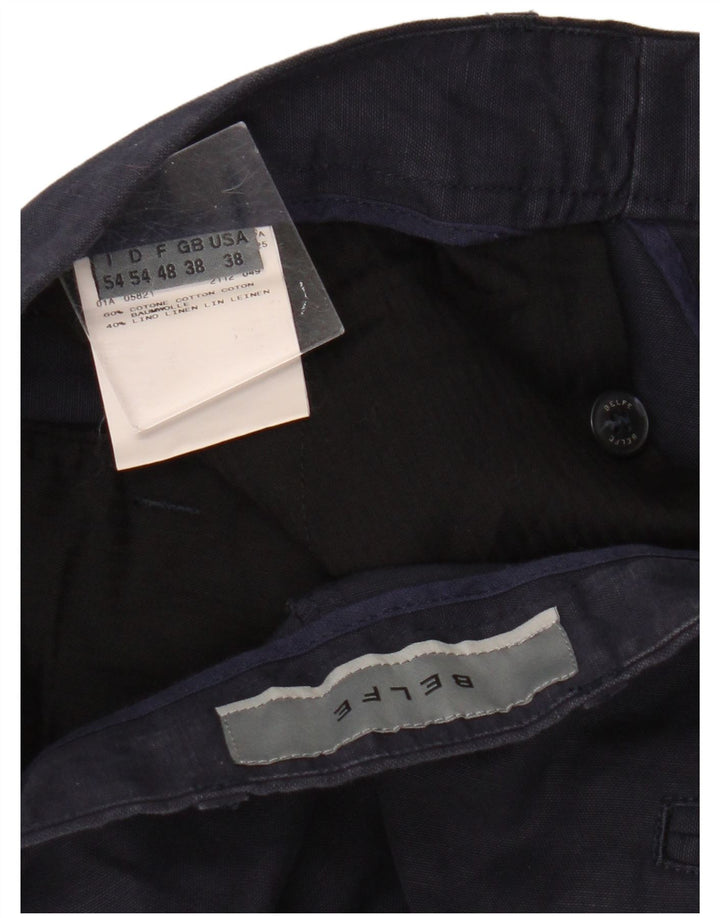 Belfe Ανδρικό ίσιο παντελόνι Chino W38 L31 Μπλε Βαμβακερό