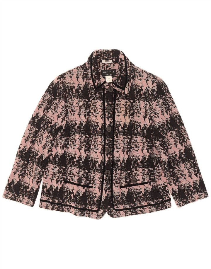 Domina Γυναικείο Abstract Pattern 5 Button Blazer Jacket IT 52 2XL Pink Wool