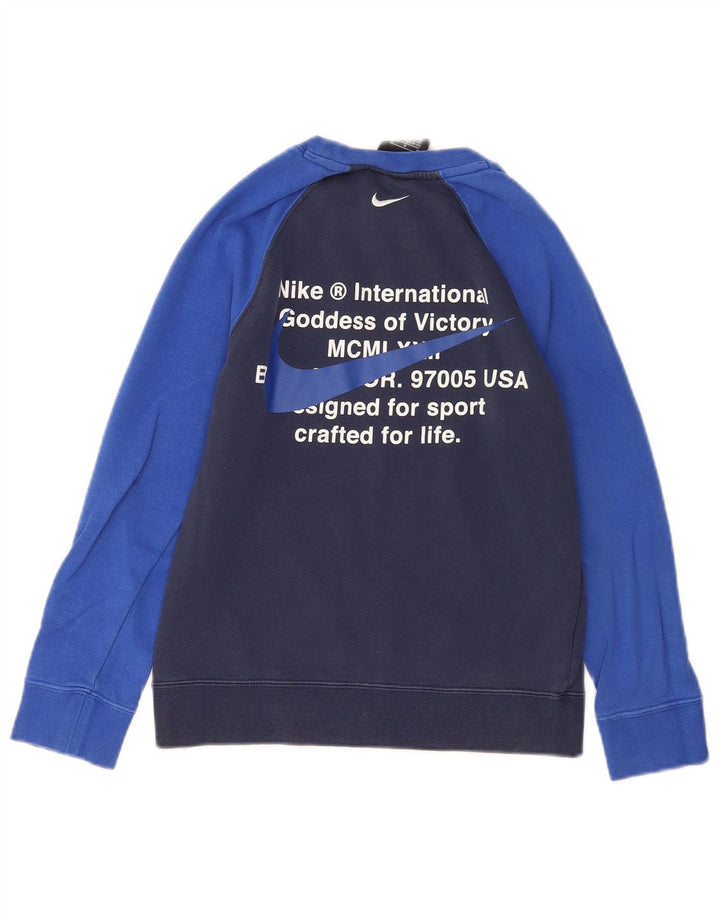 Γραφικό φούτερ Nike Boys Jumper 10-11 ετών Medium Blue Colorblock