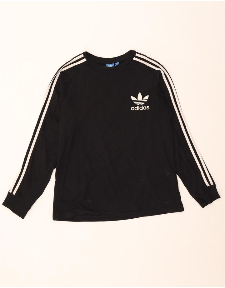 Ανδρικό τοπ Adidas μακρυμάνικο μεσαίο μαύρο βαμβακερό