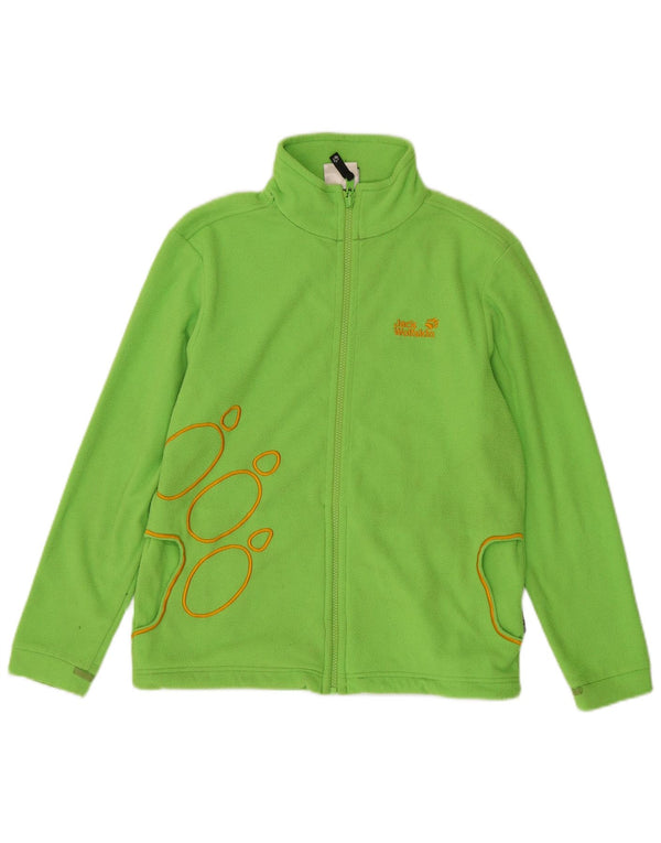 Jack Wolfskin Girls Graphic Liner Fleece Jacket 13-14 Years Green Polyester
