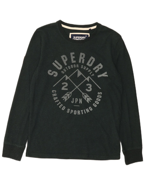 Ανδρικό γραφικό τοπ Superdry Μακρυμάνικο XL Πράσινο βαμβακερό