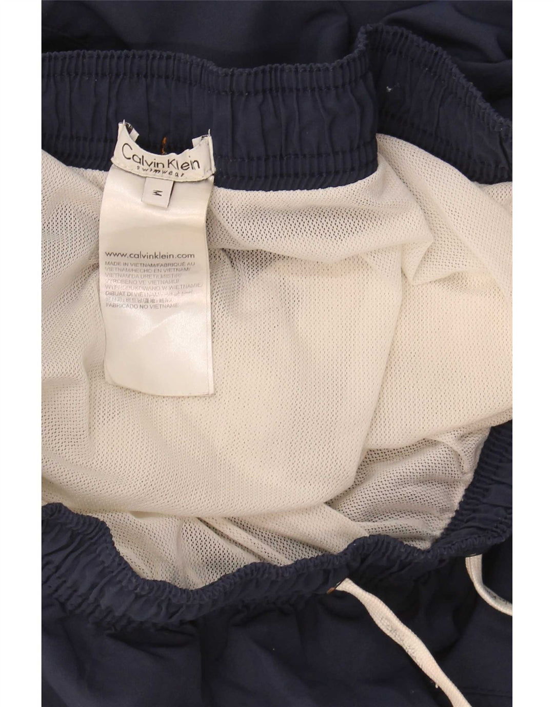 Γραφικό ανδρικό σορτς κολύμβησης Calvin Klein, μεσαίο μπλε ναυτικό