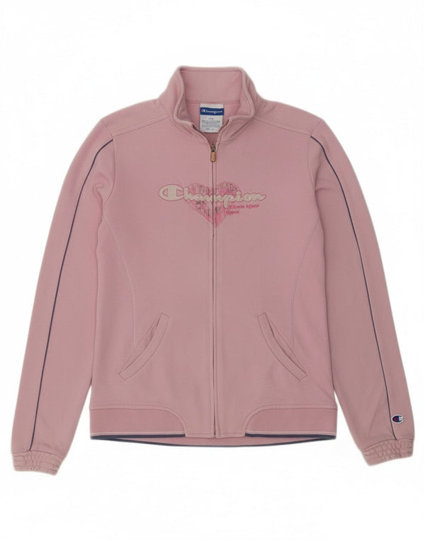 Champion Girls Graphic αθλητική φόρμα Top Jacket 13-14 Years XL Pink Cotton