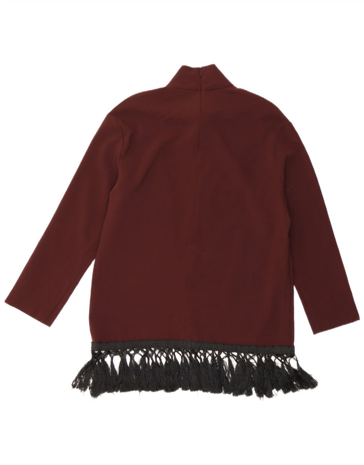 Zara Γυναικείο Μακρυμάνικο Τοπ UK 14 Medium Burgundy