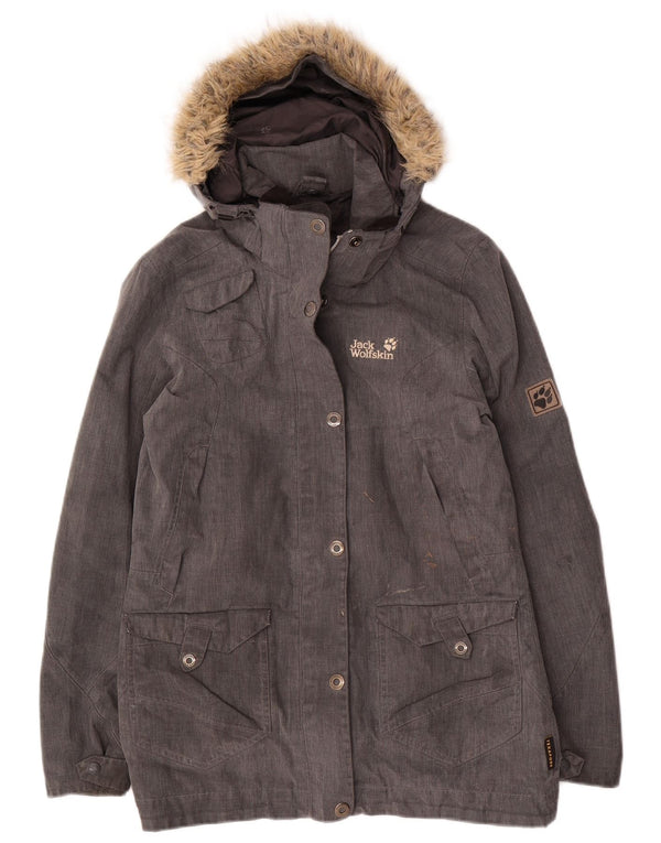 JACK WOLFSKIN Γυναικείο μπουφάν Parka με κουκούλα UK 10 Small Grey Polyester