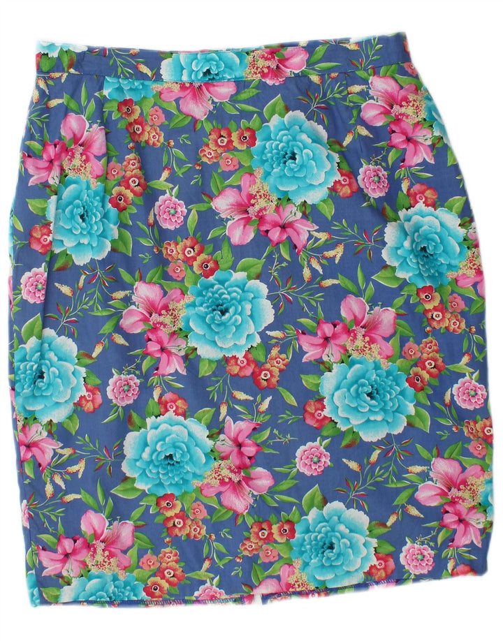 GIANFREDIANI Γυναικεία Ψηλόμεση Pencil Φούστα IT 48 XL W32 Μπλε Floral