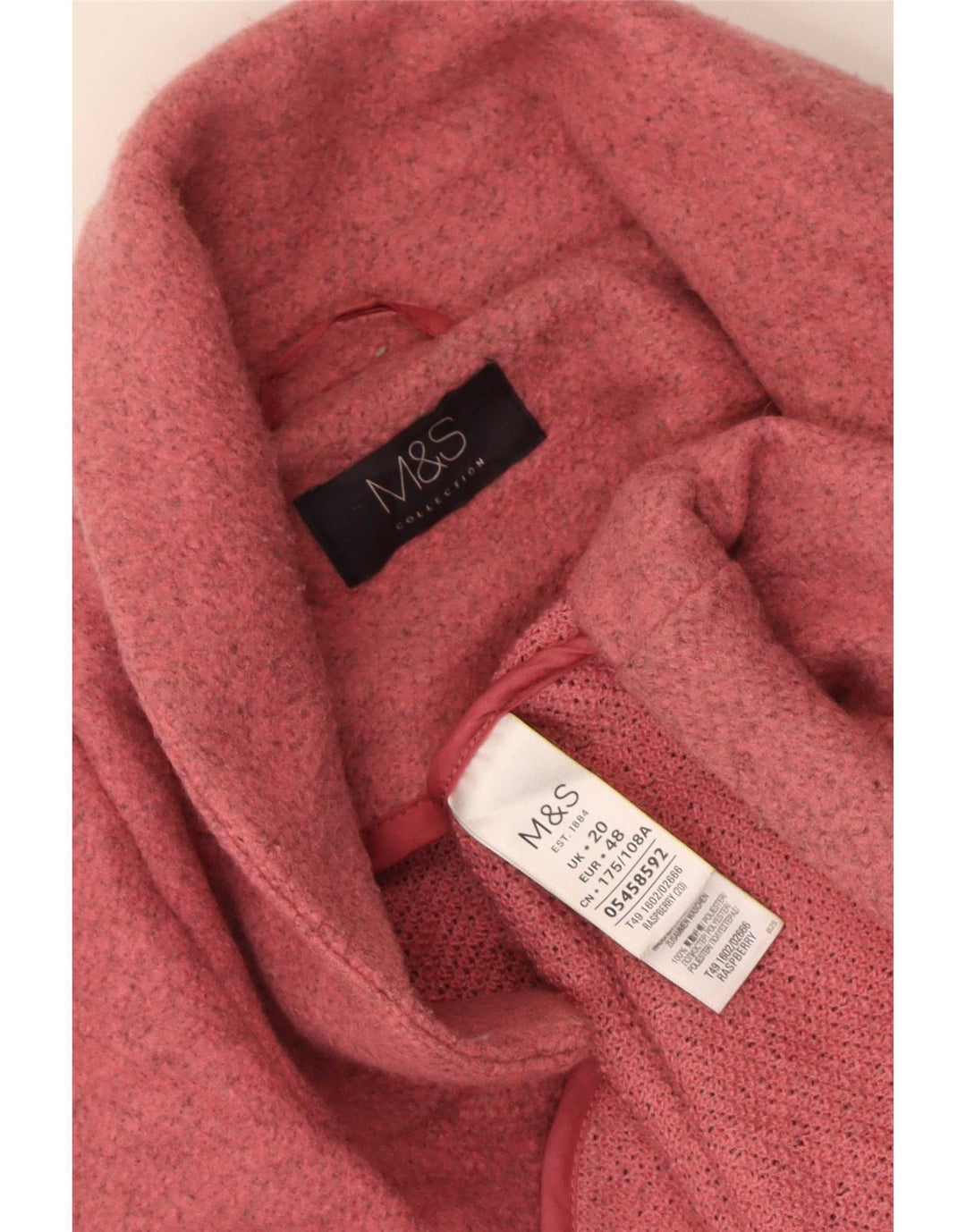 Marks & Spencer Γυναικείο Oversized Open πανωφόρι UK 20 2XL Pink Polyester