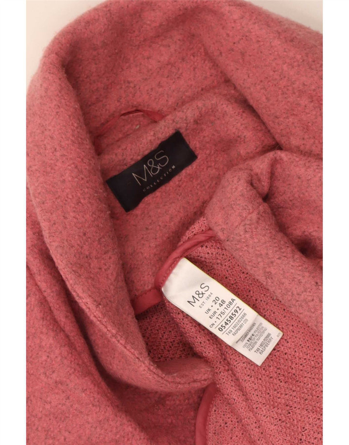 Marks & Spencer Γυναικείο Oversized Open πανωφόρι UK 20 2XL Pink Polyester