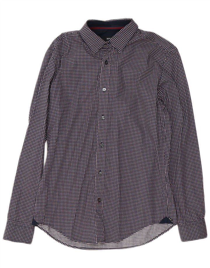 Ανδρικό πουκάμισο Hugo Boss Slim Fit Βαμβακερό μεσαίο μπλε ναυτικό