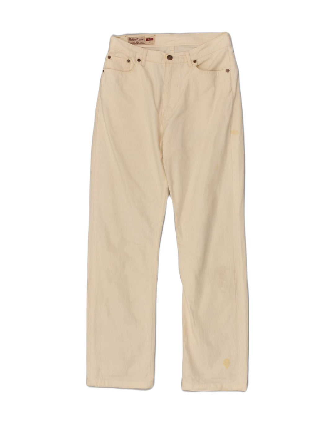 MARLBORO Womens Slim Fit Casual Trousers W30 L29 White Cotton | Vintage Marlboro | Thrift | Second-Hand Marlboro | Used Clothing | Messina Hembry 