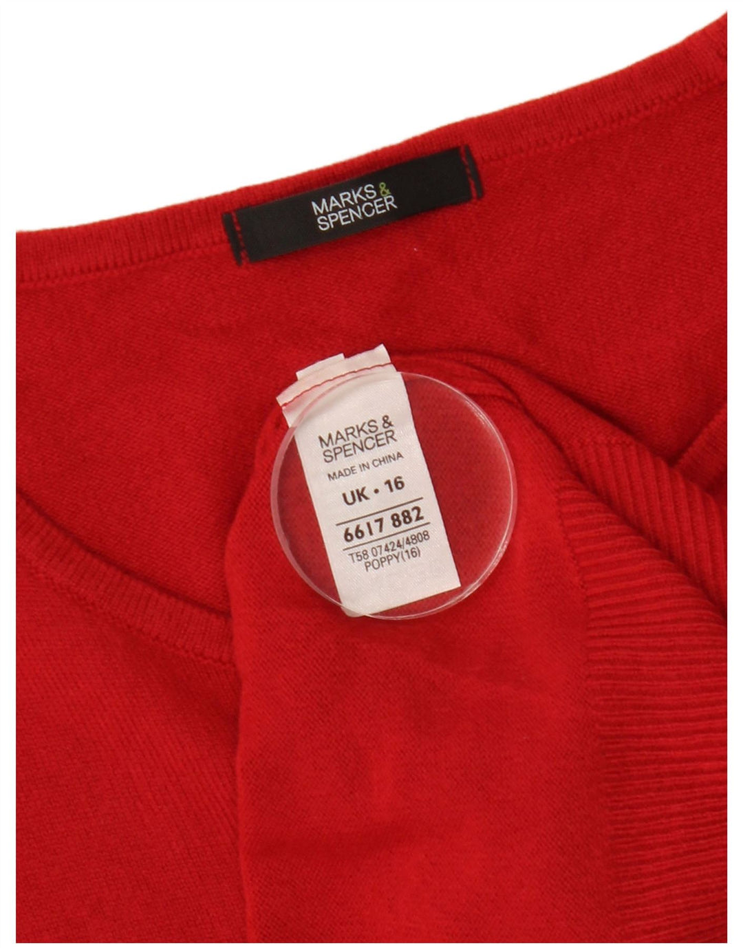 Marks & Spencer Γυναικείο πουλόβερ με λαιμόκοψη UK 16 Large Red