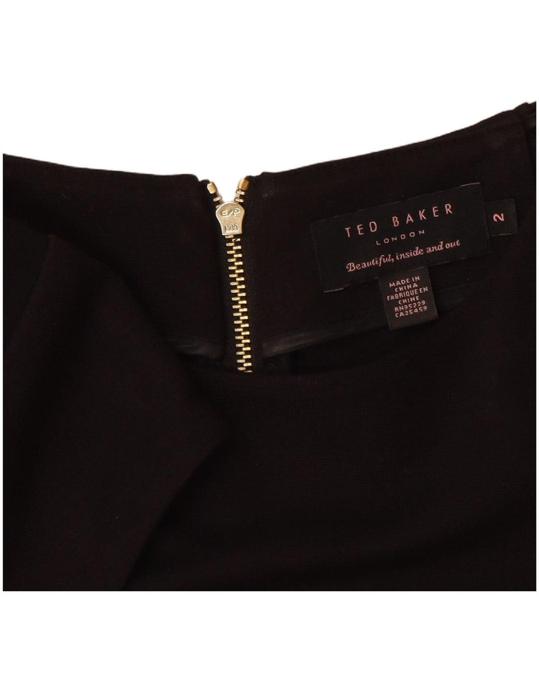 Γυναικείο φόρεμα με θήκη Ted Baker Μέγεθος 2 Μικρό μαύρο χρώμα, βισκόζη