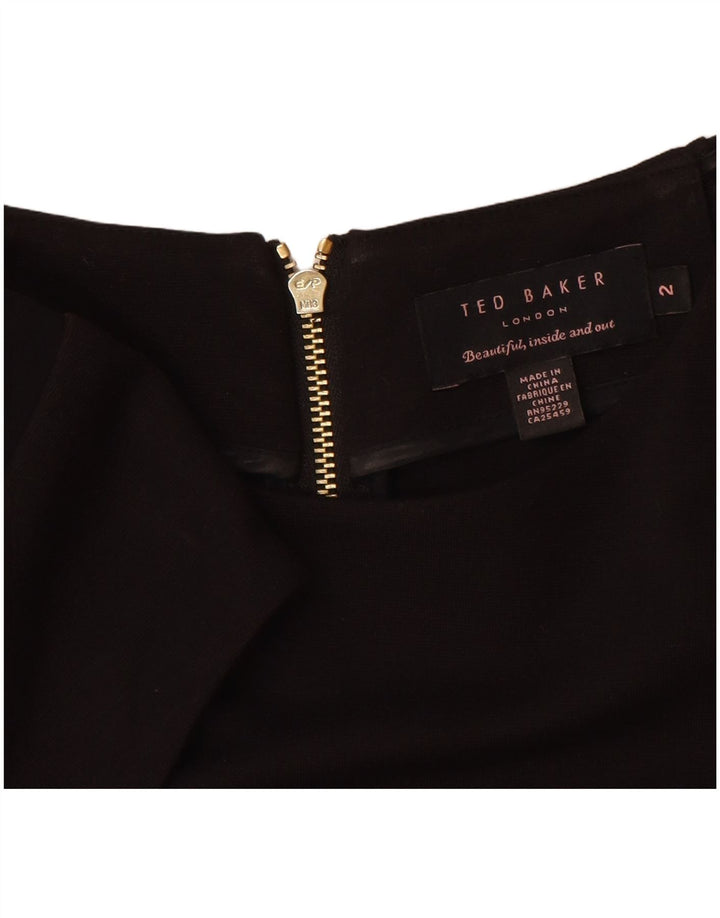 Γυναικείο φόρεμα με θήκη Ted Baker Μέγεθος 2 Μικρό μαύρο χρώμα, βισκόζη