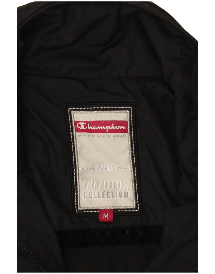 Champion Womens Hooded Bomber Jacket UK 14 Medium Navy Blue