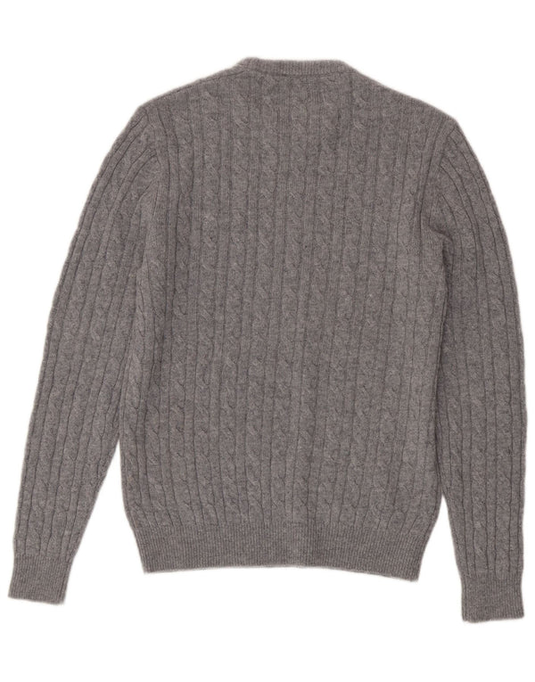 Jack Wills Ανδρικό πουλόβερ με λαιμόκοψη UK 14 Medium Grey Wool