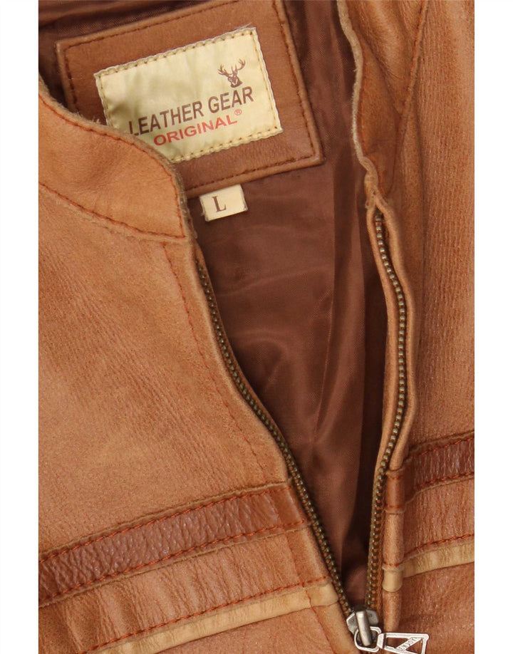 Vintage Ανδρικό Δερμάτινο Σακάκι Racer UK 40 Large Brown