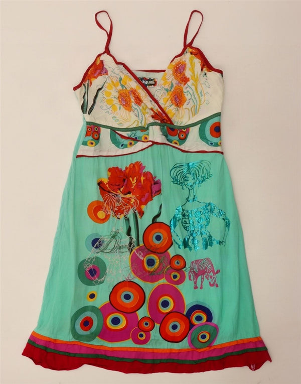 Desigual Γυναικείο γραφικό σαμαράκι EU 40 Medium Blue Floral Viscose