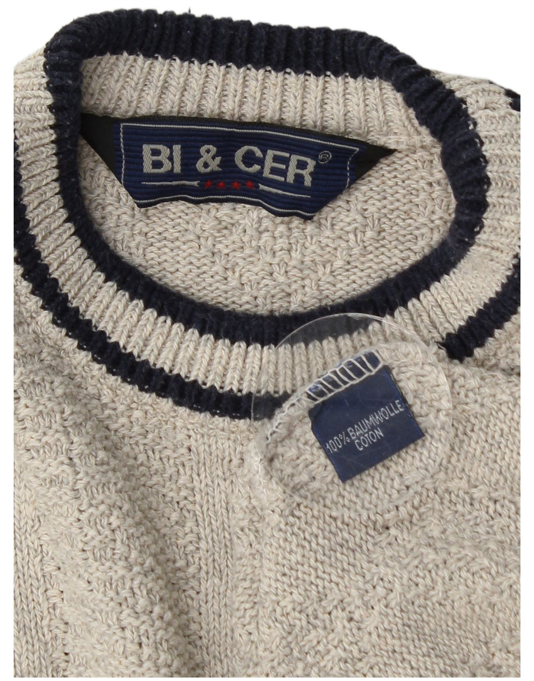 Ανδρικό πουλόβερ με λαιμόκοψη VINTAGE XL Γκρι βαμβακερό