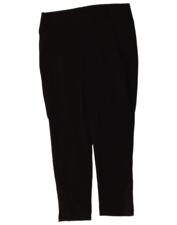 Marks & Spencer Γυναικείο αυτόγραφο Cropped Παντελόνι UK 16 Large W32 L25 Black