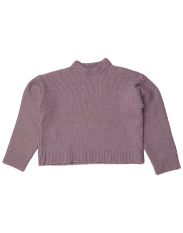 Zara Γυναικείο πουλόβερ με λαιμόκοψη Crop Crop UK 14 Medium Purple Polyester