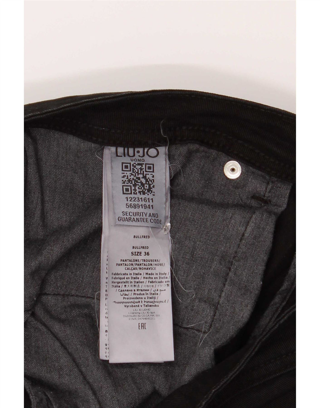 Liu Jo Mens Fred Regular Cropped Jeans W36 L29 Μαύρο βαμβακερό