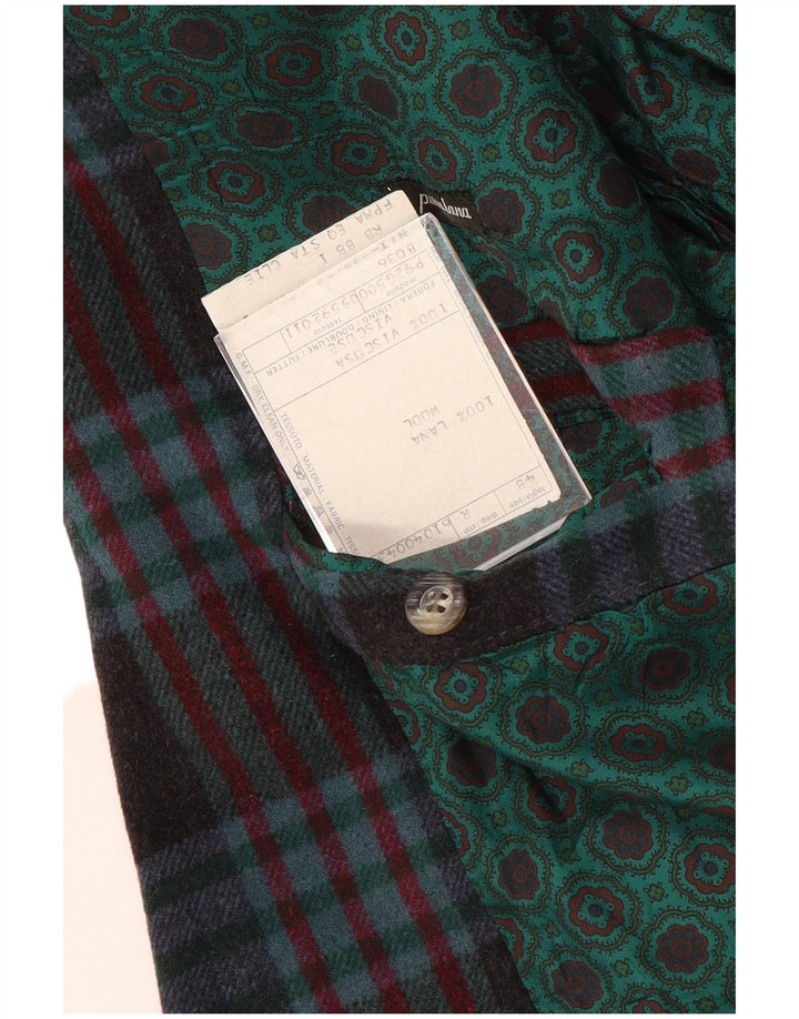 Vintage Ανδρικό σακάκι με 2 κουμπιά σακάκι IT 48 Medium Navy Blue Check Wool