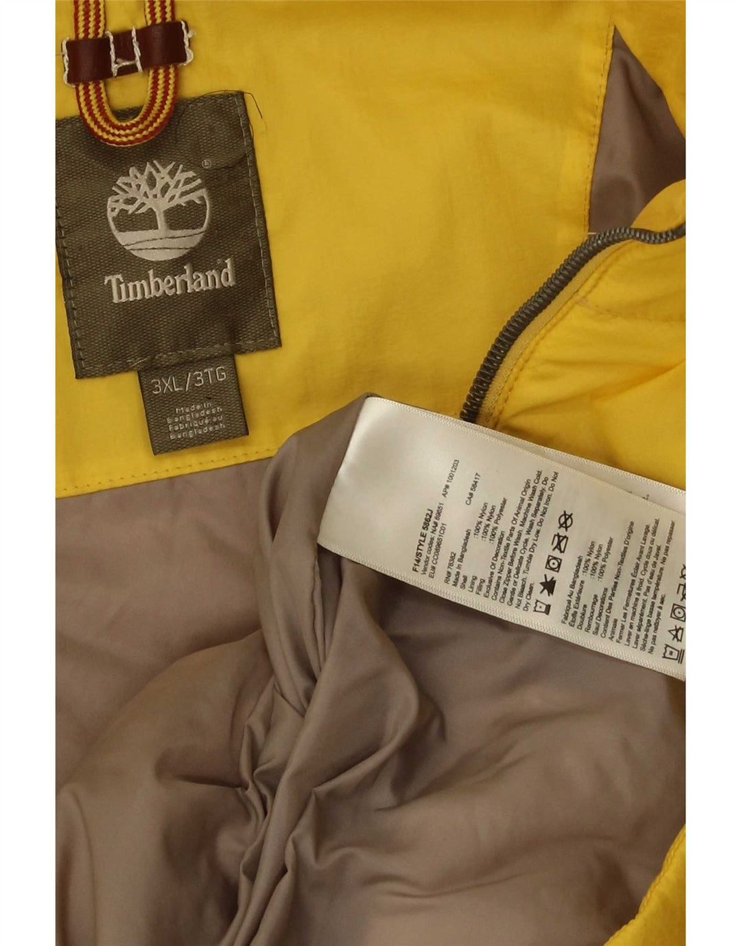 Ανδρικό μπουφάν Timberland με επένδυση UK 46 3XL Yellow Nylon
