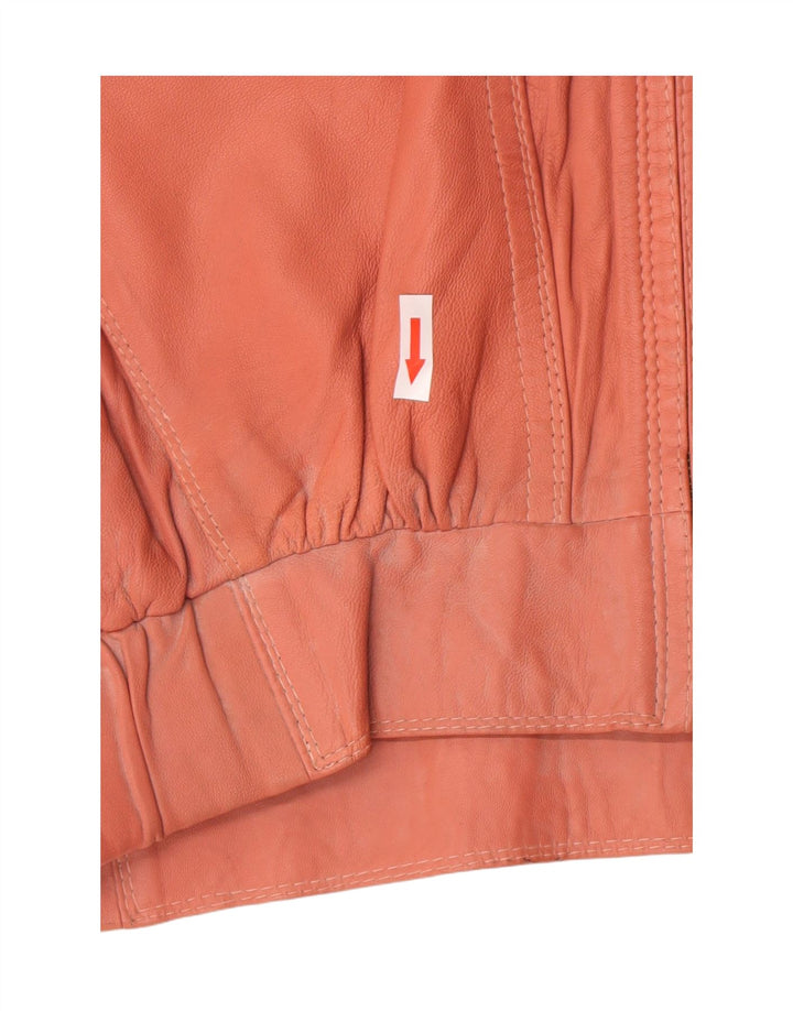 Vintage Γυναικείο Oversized Δερμάτινο Μπουφάν EU 40 Medium Pink Leather
