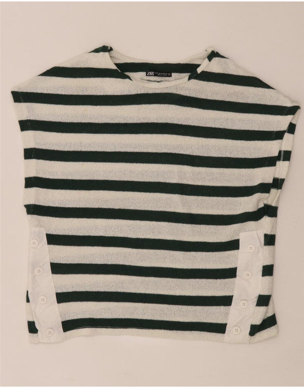 Zara Γυναικείο T-Shirt Top UK 14 Medium White Ride