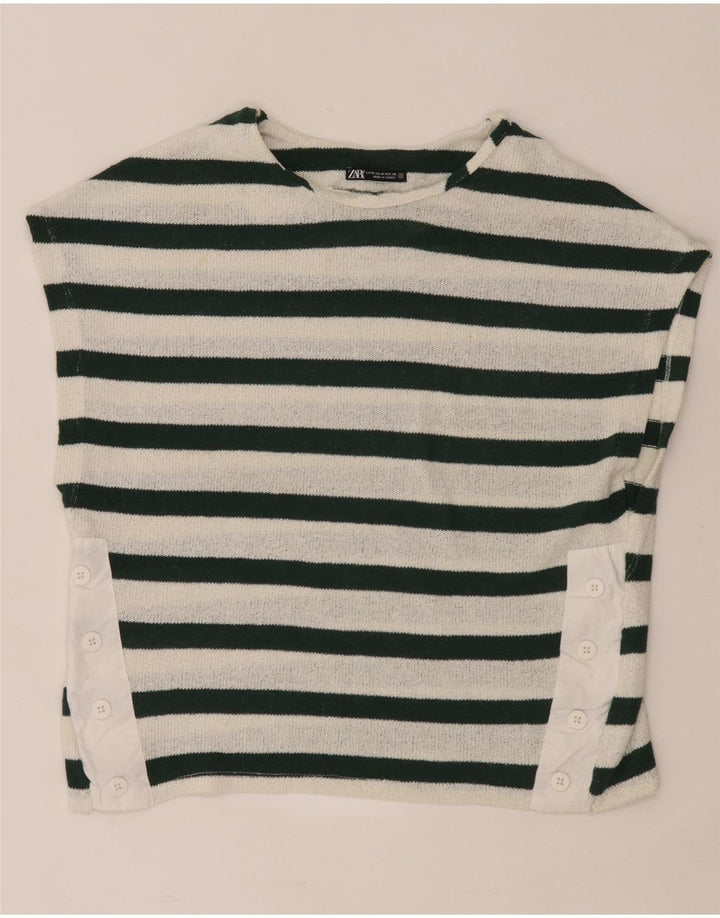 Zara Γυναικείο T-Shirt Top UK 14 Medium White Ride