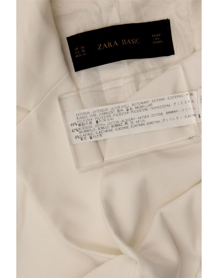 ZARA Γυναικείο Μπουφάν Blazer UK 18 XL Λευκός Πολυεστέρας