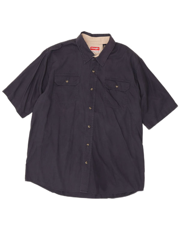 Ανδρικό κοντομάνικο πουκάμισο Wrangler XL Navy Blue βαμβακερό