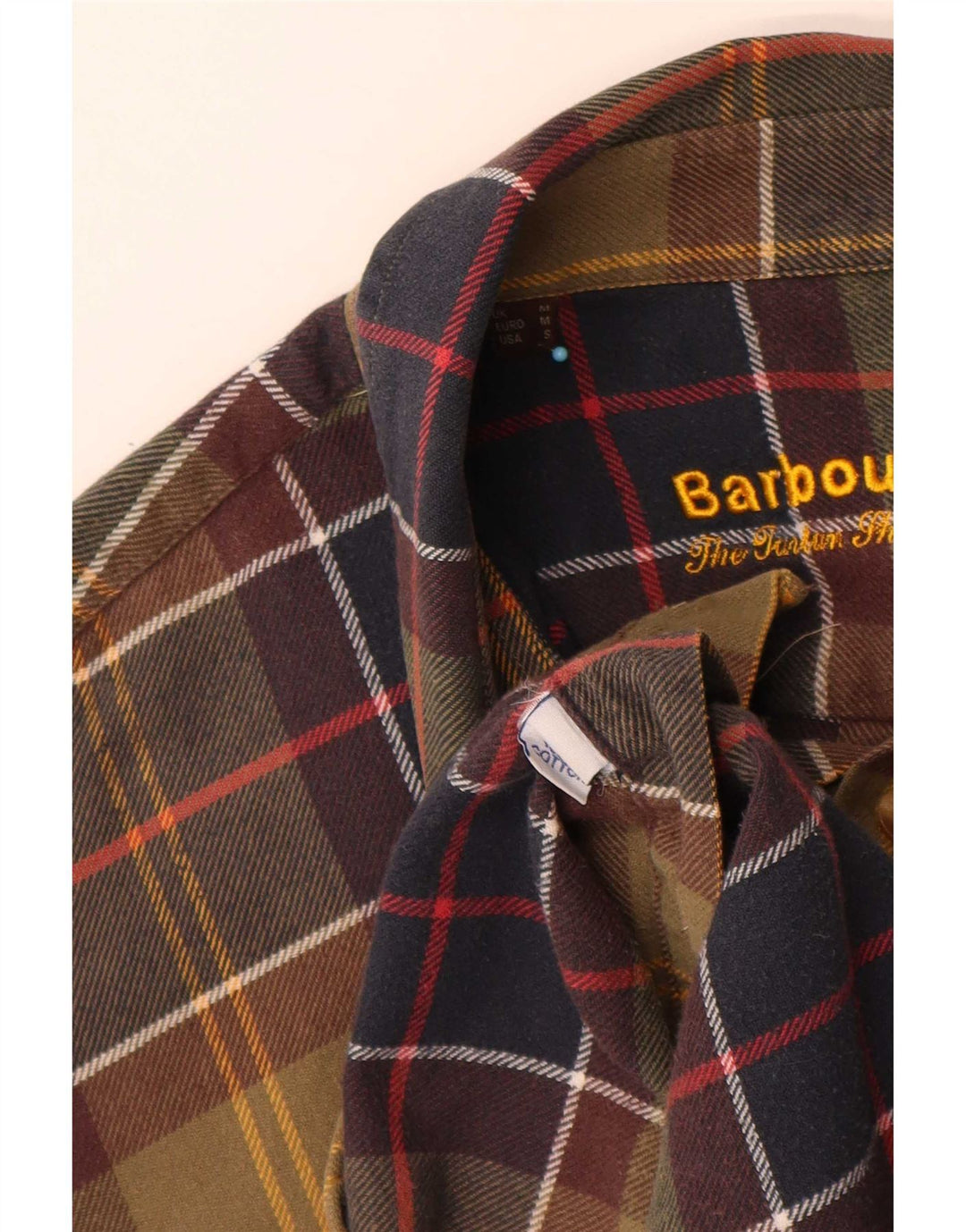 Ανδρικό πουκάμισο Barbour με κανονική εφαρμογή φανελένιο μεσαίο πράσινο καρό βαμβακερό