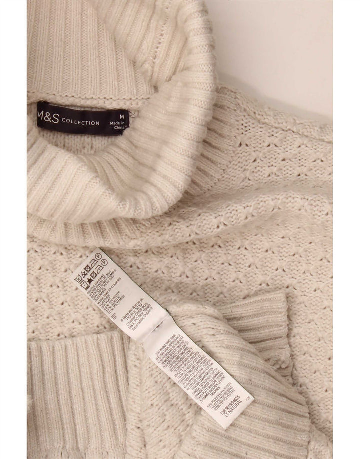 Marks & Spencer Γυναικείο πουλόβερ με ρολό λαιμόκοψη UK 14 Medium Beige