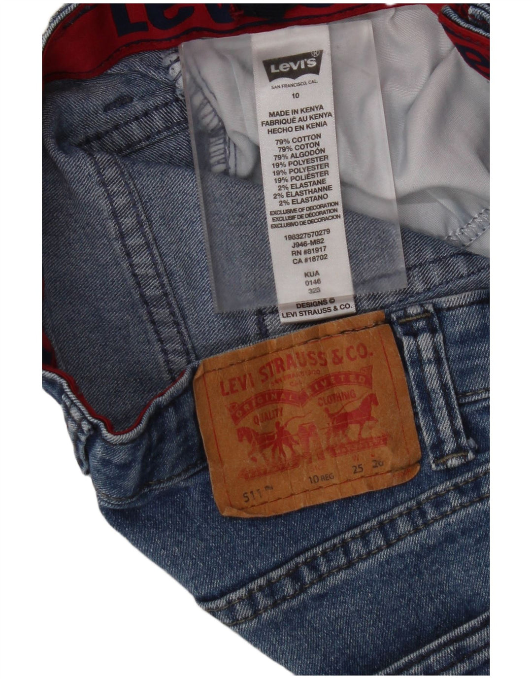 LEVI'S Boys 511 Slim Jeans 9-10 Years W25 L26 Blue Cotton